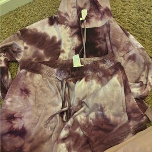 Purple Tie-Dye Hoodie and Sweatpants Set